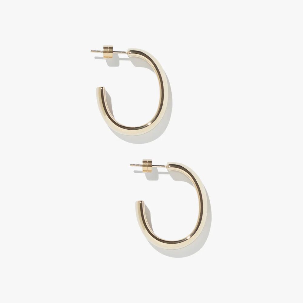 ready-made Timebend Oval Hoop Earrings Rose Gold Sensitive